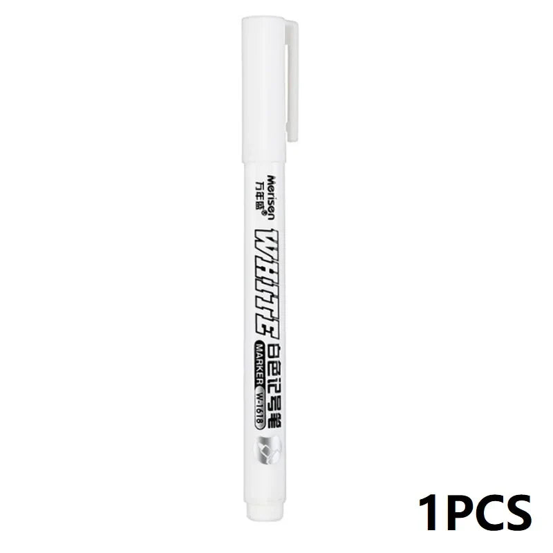 New 1/2/3PCS Waterproof Metal Marker Permanent White Paint Pen Washing Art Painting Graffiti Pens Fabric Wood Leather Marker1Mm
